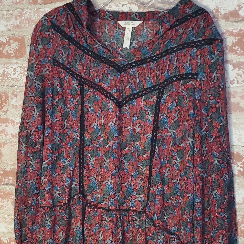 Matilda Jane Shirt medium Flower Secret Fields Callie Long Sleeve Top